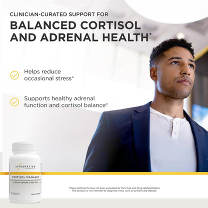 Integrative Therapeutics Cortisol Manager - Balance Cortisol & Support Relaxation for Restful Sleep* - Includes Ashwagandha & L-Theanine for Confidence with Less Stress* - 90 Tablets