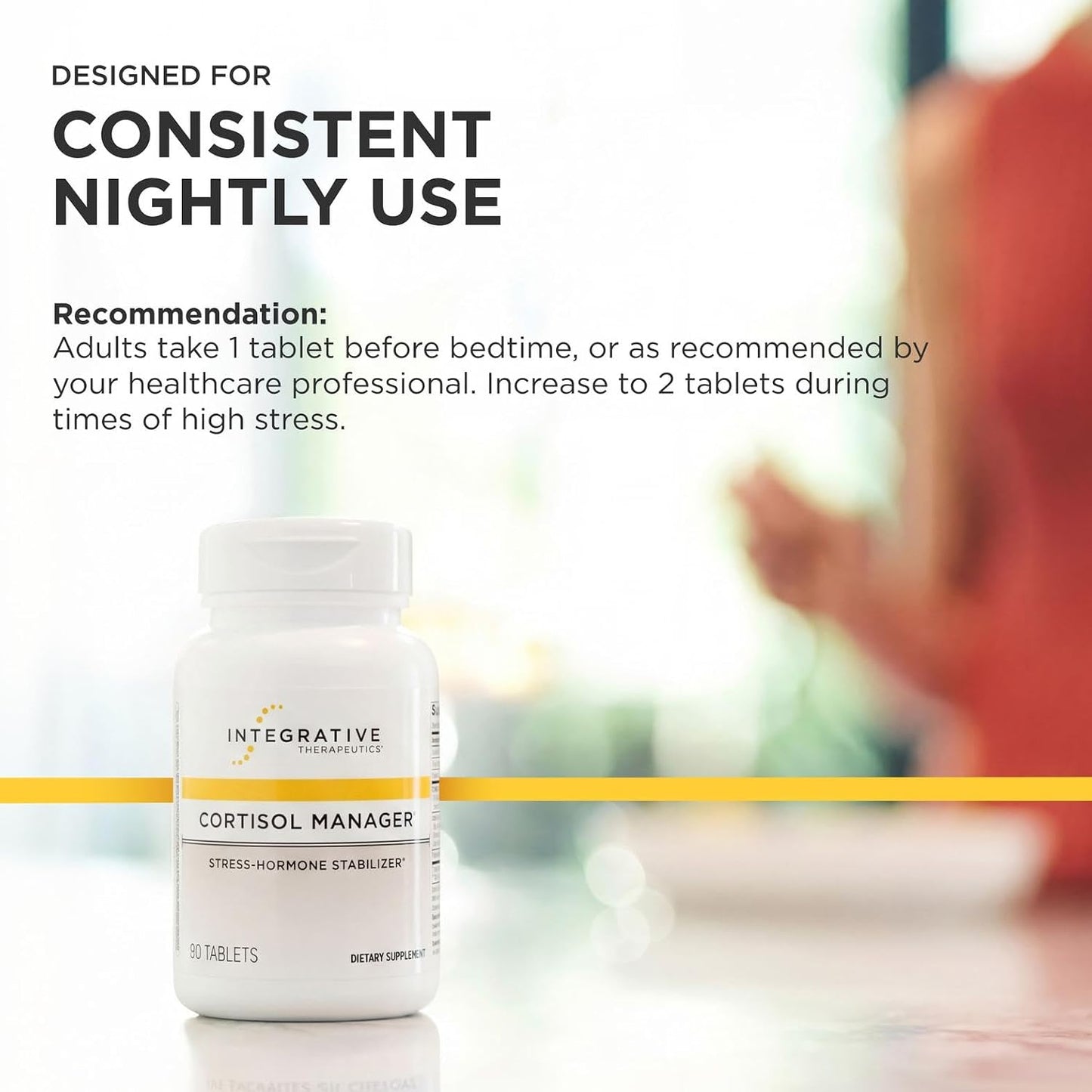 Integrative Therapeutics Cortisol Manager - Balance Cortisol & Support Relaxation for Restful Sleep* - Includes Ashwagandha & L-Theanine for Confidence with Less Stress* - 90 Tablets