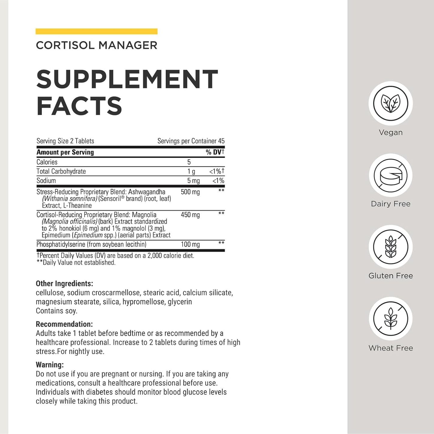 Integrative Therapeutics Cortisol Manager - Balance Cortisol & Support Relaxation for Restful Sleep* - Includes Ashwagandha & L-Theanine for Confidence with Less Stress* - 90 Tablets